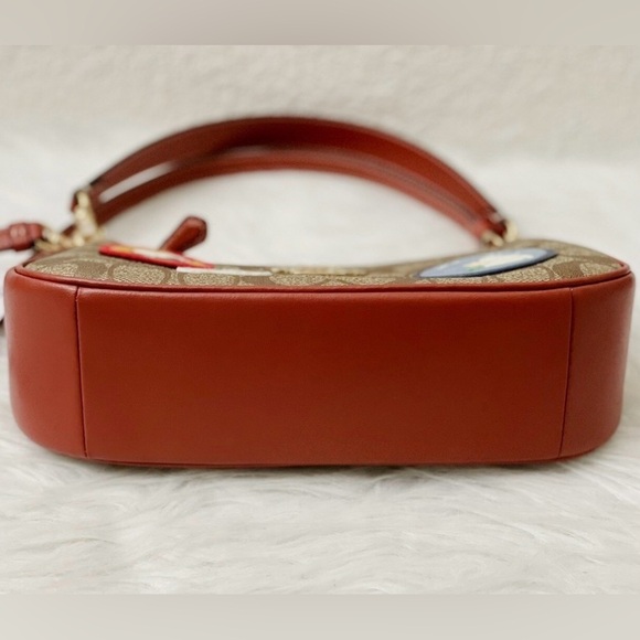 Coach X Peanuts Teri Shoulder Bag Signature Canvas Patches Crossbody - Picture 10 of 16